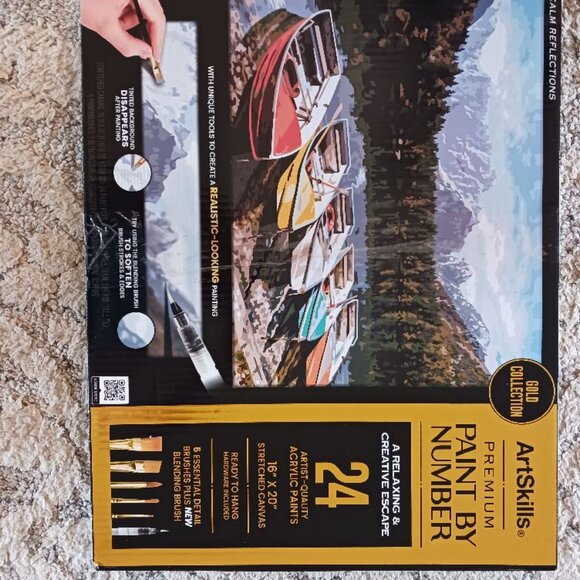 Art Skills Gold Collection PAINT BY NUMBER 16x20 Stretched Canvas Acrylic Paints - Picture 3 of 6